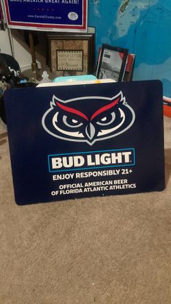 Metal Bud Light sign embossed
