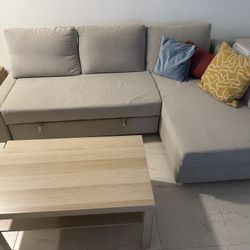 IKEA Sleeper Sectional sofa, IKEA coffee Table, IKEA TV stand