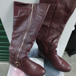 Burgundy Knee Boots