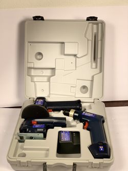 Wen 9.6 cordless tool kit 3/8 drill, jig saw, 5” sander