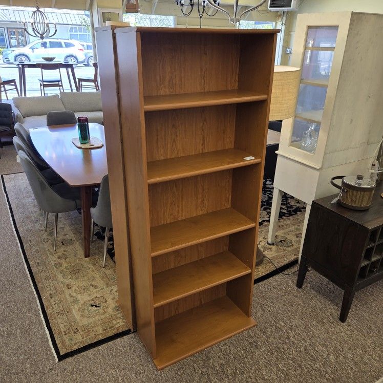 Blonde Bookcase w/Deep Bottom Shelf