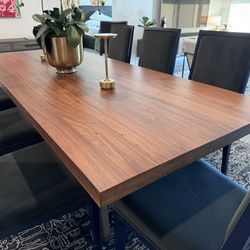 Crate & Barrel Walnut Table For Eight