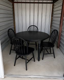 Circular Black Wooden Table