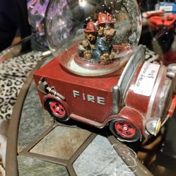 Fire Truck Musical Snow Globe 
