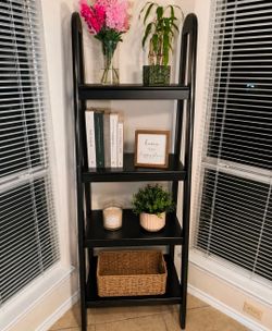 Black bookshelf ladder