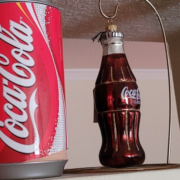 Coca-Cola Tins, Silver Glass Bottle & Blown Glass Ornament