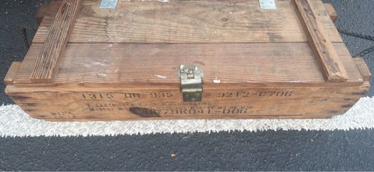Vintage or antique mortar round box all wood