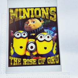 Iron On Heat Transfer  Good For T-shirts Sweaters Jackets T Shirt Design Size Is About 12x10 Minions Rise Of The Gru #539