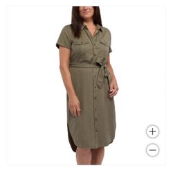 Teddy Rose Ladies Tencel Midi Shirt Dress 