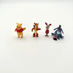 Vintage Winnie The Pooh And Friends Cake Toppers Figures  Lot Of 4