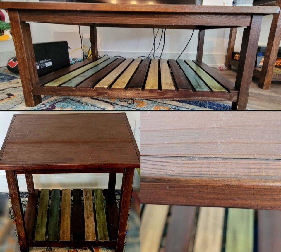 Coffee Table Set 3 Pieces + Extra side table top