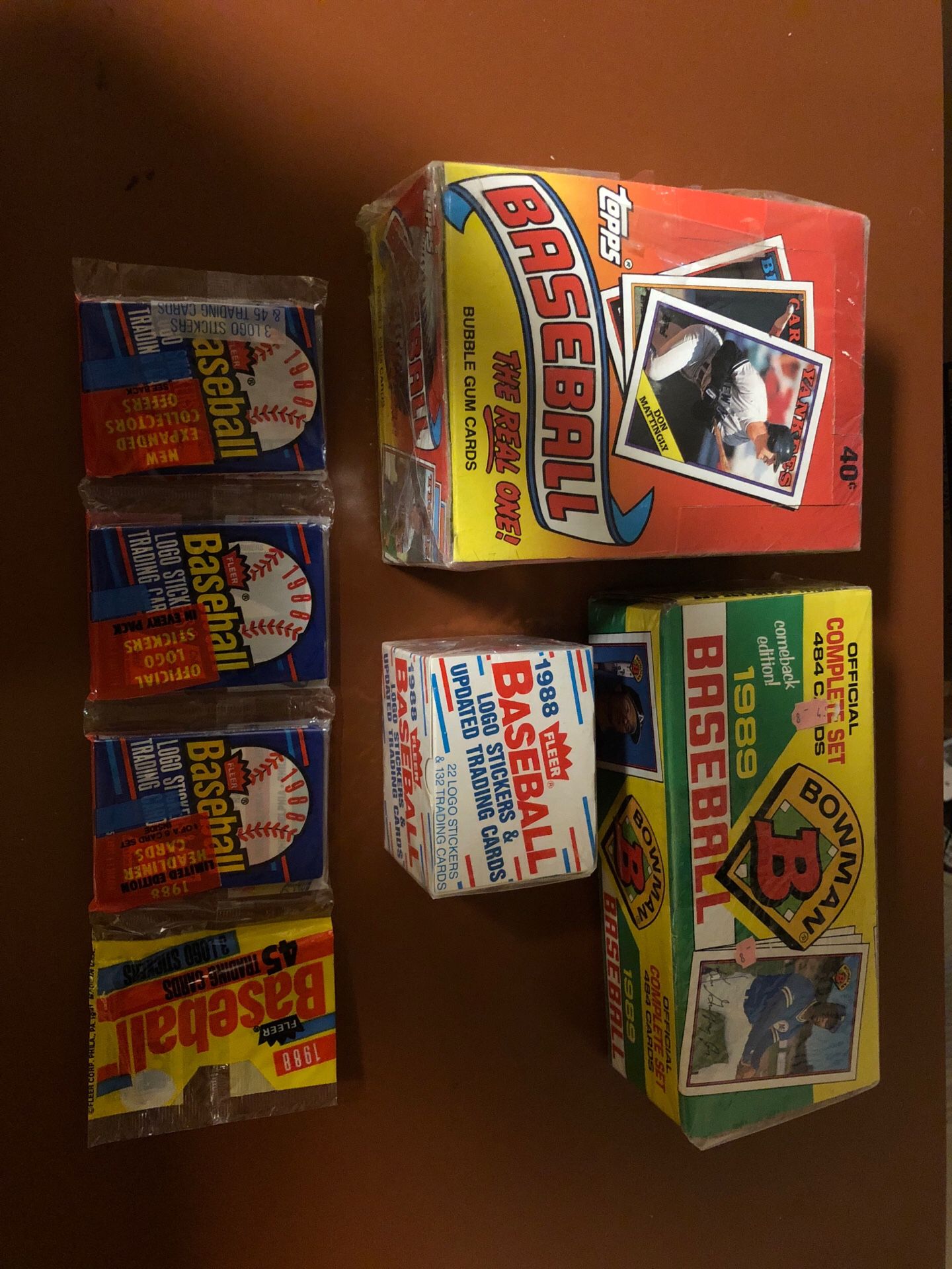Baseball cards new in box never opened 1988 and 1989