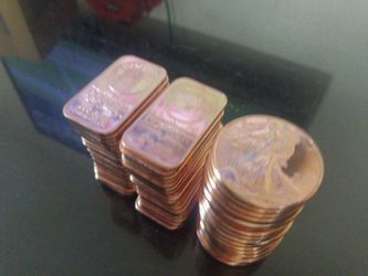 CHEAP! Coins and Bars 1 oz copper tubes of 20 oz