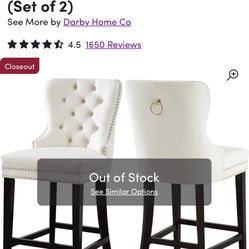 Costigan Upholstered Counter Stool with Solid Wood Frame (Set of 2)