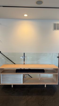 White oak wooden media console credenza