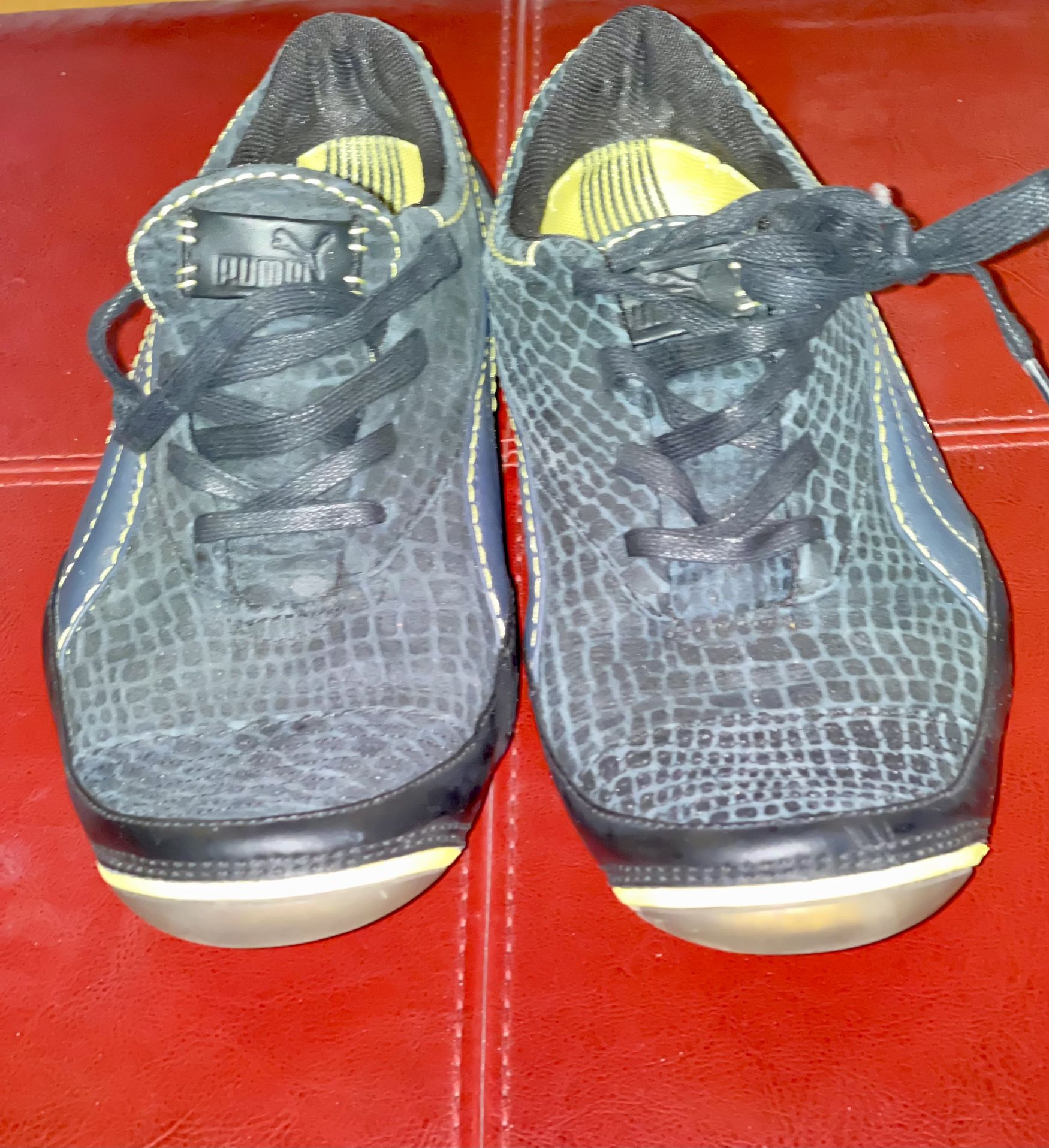 Puma Vintage Y2K Unisex Black/Yellow Sneakers, Size 8, NWOB