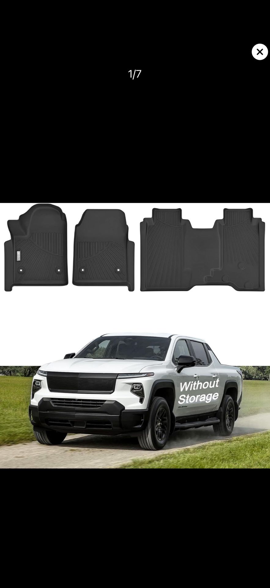 Floor Mat Fit for Chevy Silverado EV LT/WT (Without Storage) 2024 2025 2026, TPE All Weather Protection Car Floor Liners for Chevrolet Silverado, Comp
