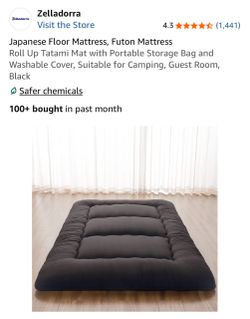 Zelladorra Japanese Futon Floor Mattress Black