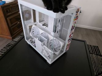 White h9 flow pc case, 2 power supplies and assorted pc cords
