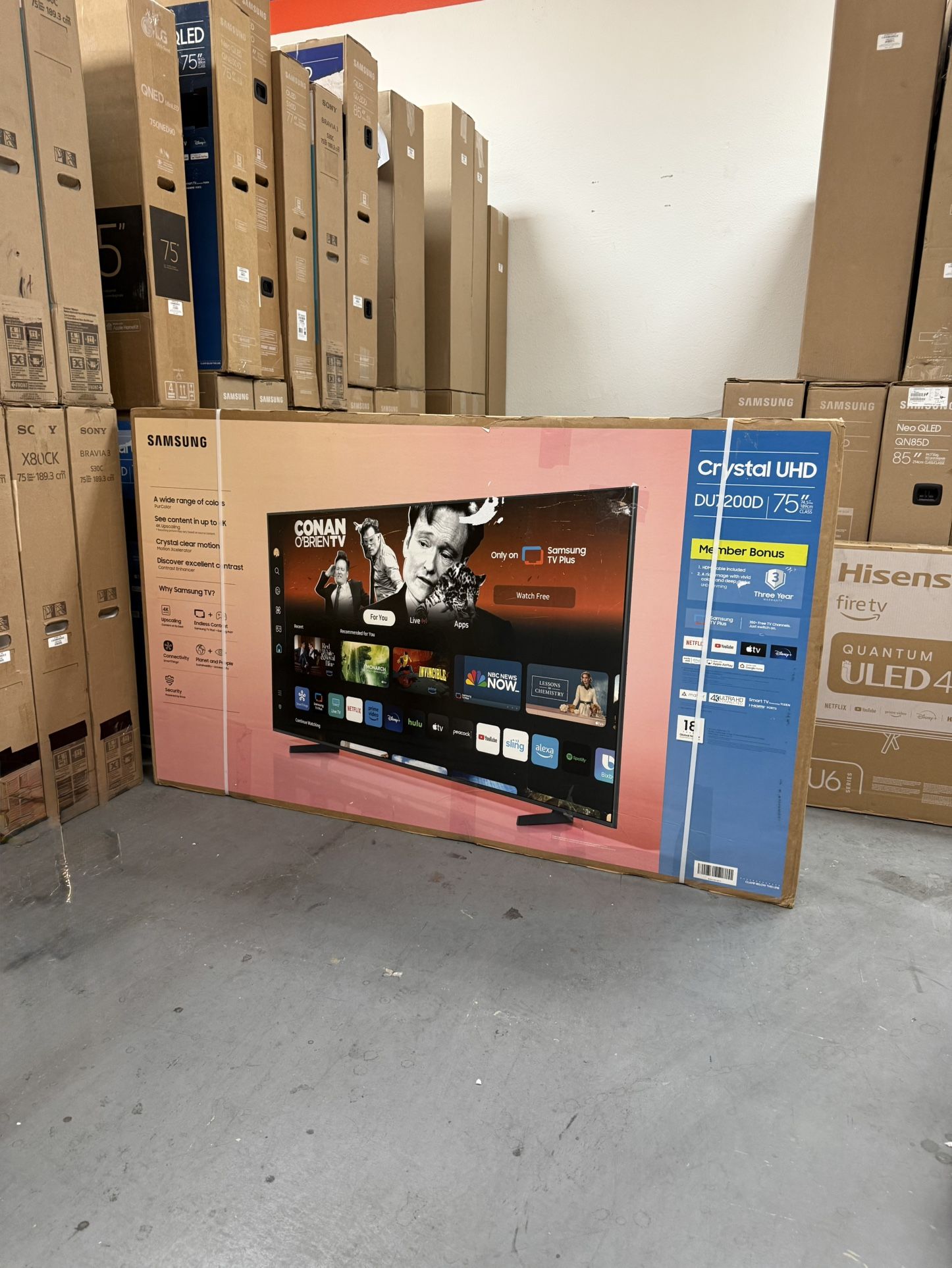 75” SAMSUNG CRYSTAL DU7200 4K HDR SMART TV