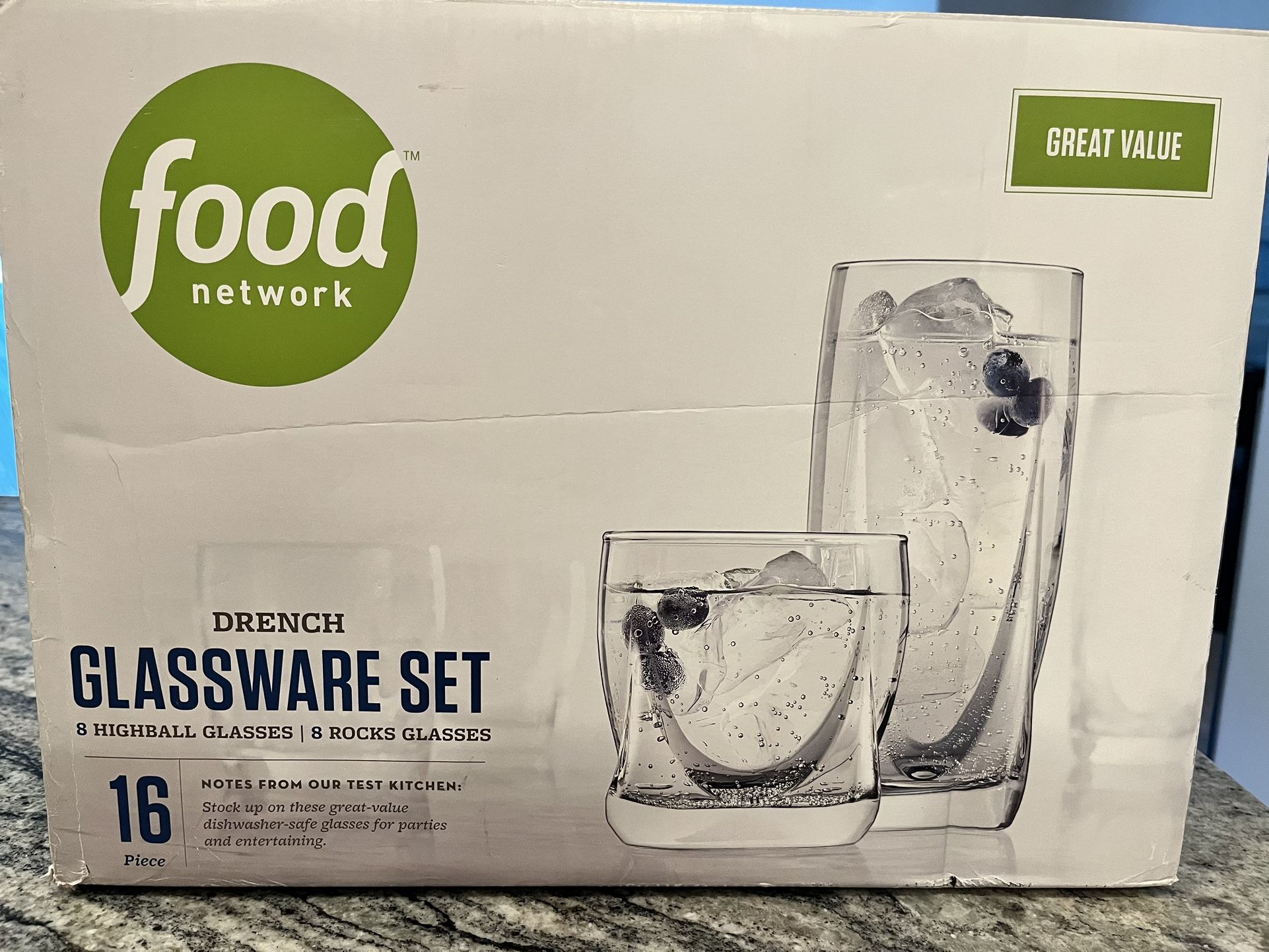 Food Network 16 Glassware Set (Brand New In Box)