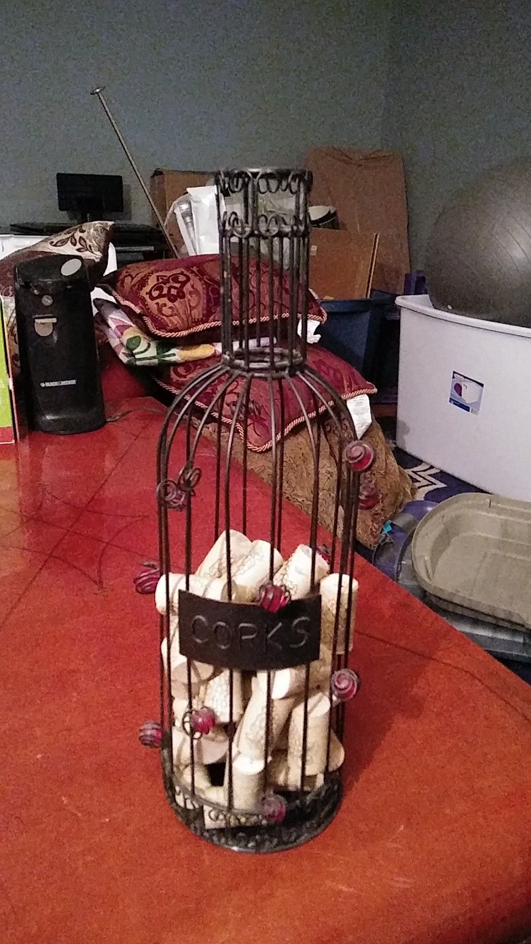 Wrought iron cork holder