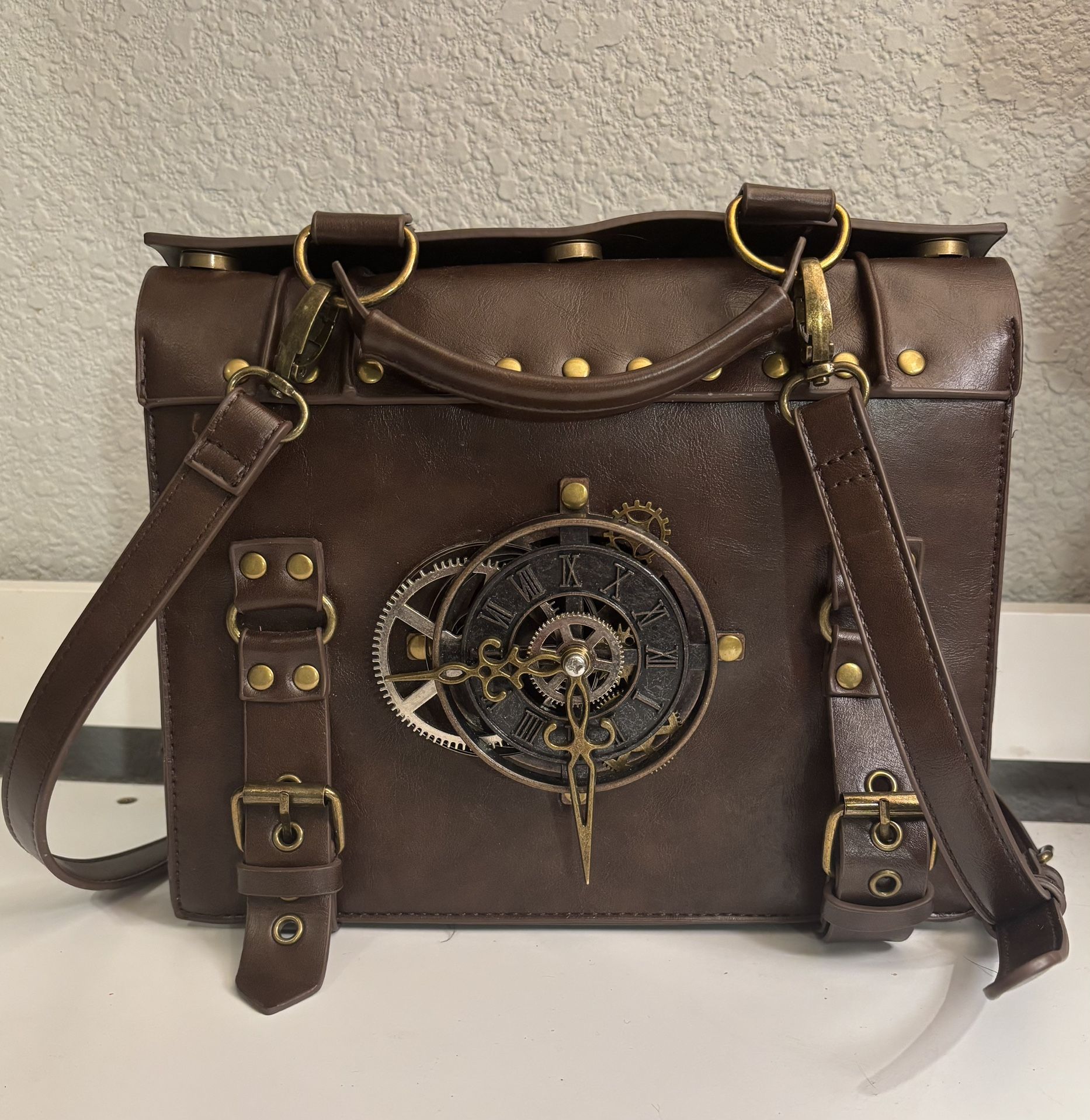 Steampunk Leather shoulder bag