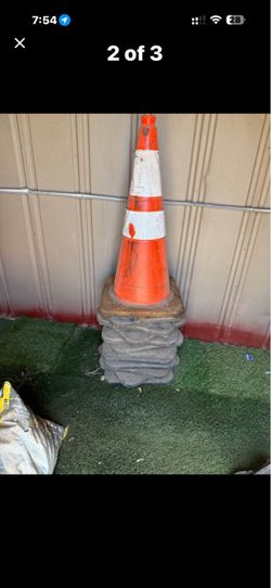 Orange Traffic Cone with Weighted Base