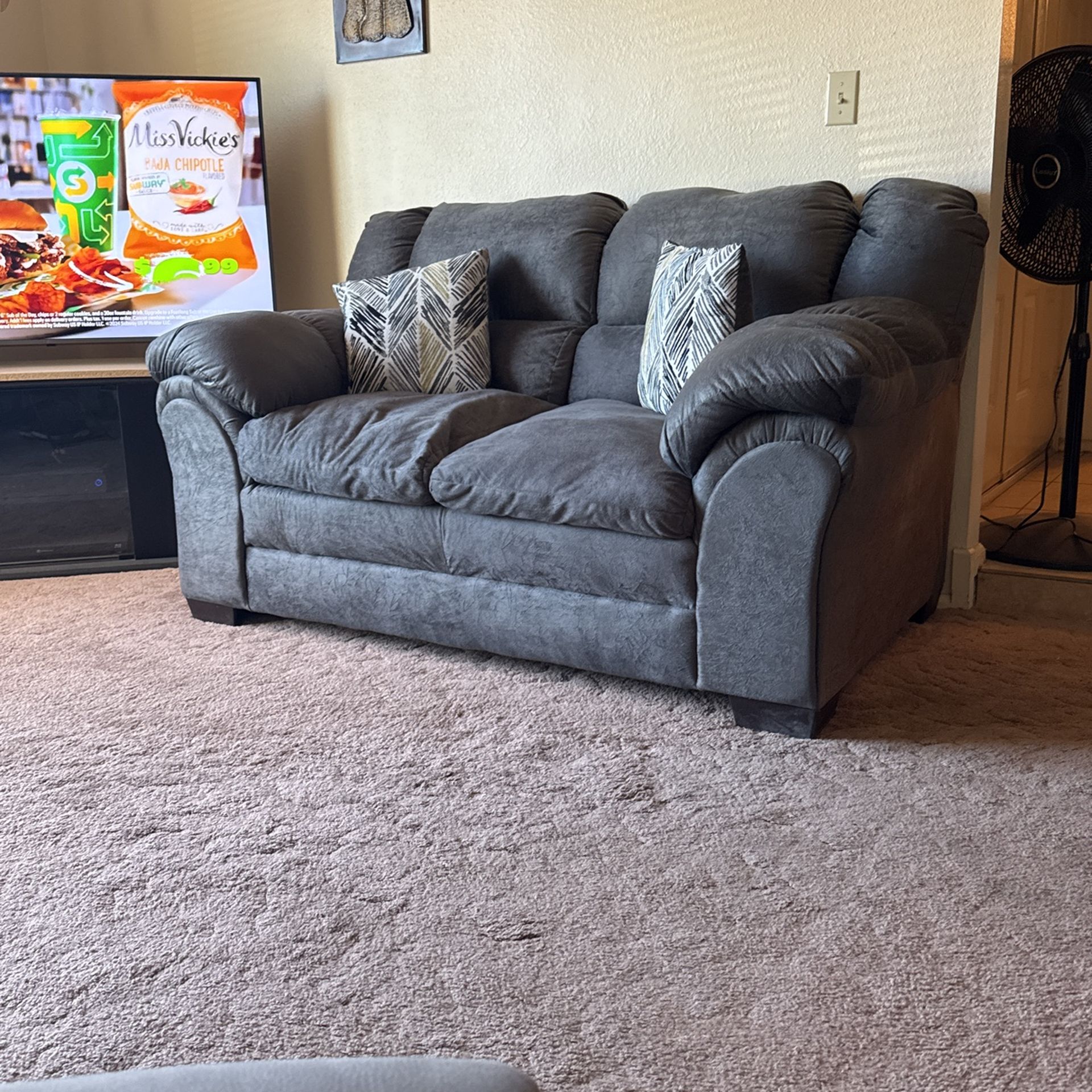 Loveseat, Graphite, New