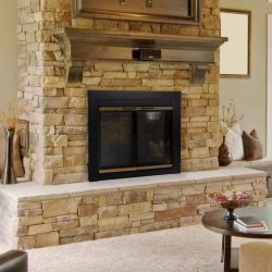 Pleasant Hearth Arrington Glass Fireplace Doors – Medium