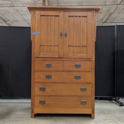 Hooker Furniture Craftsman Oak Armoire with Multiple Drawers