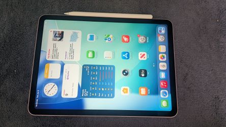 Pink iPad Air with Apple Pencil