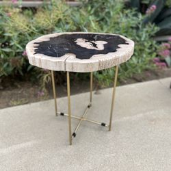Genuine Petrified Wood End Tables And Stools