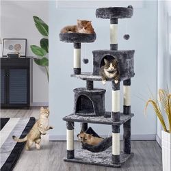 62.5’’ H Multi Level Cat Tree Cat Tower Kitten Condo with 2 Condos