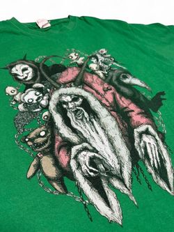 Vintage Krampus Horror Christmas T Shirt  Y2K Gothic Santa Alex Pardee Style - Size Medium