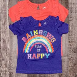 New Baby & Toddler Girls 12 Month 2-pc “Rainbows Make Me Happy” Tee Shirt Set