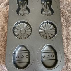 VTG WILTON 6 MINI CAKE CUPCAKE HEAVY METAL NON STICK PAN