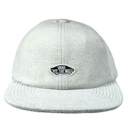 Vans Off The Wall Jockey Logo Patch White Terrycloth Hat Cap Strapback New