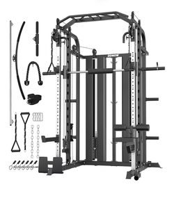 DONOW Smith Machine with Weight Stacks, Multi Function Home Gym System