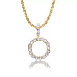 18K Gold Pl Stainless Steel Letter CZ