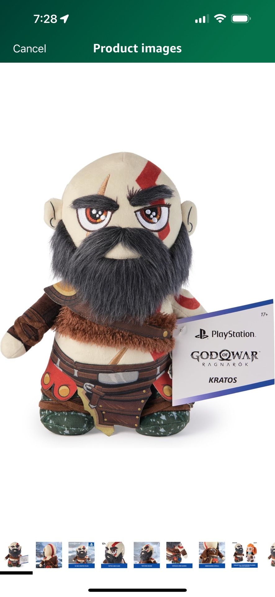 God Of War Kratos 10” Plush! - New!!