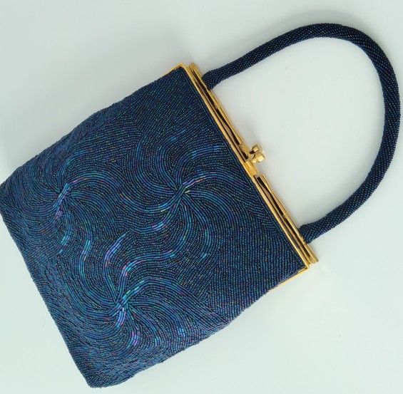 Vintage Glass beaded handbag purse STUNNING...