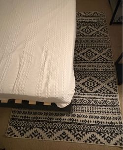 Black and white area rug