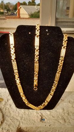 Stainless steel bracelet and necklace