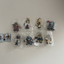 Final Fantasy X FF Swing Figure Mascot Key Chain Complete set of 8 Bandai [Unopen) 