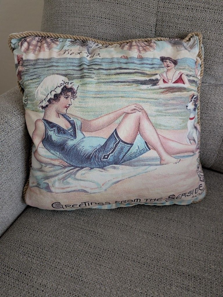 Seaside Theme Throw Pillow