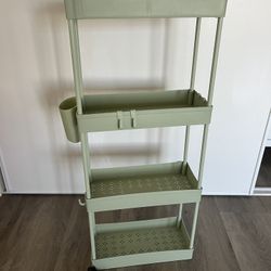 4 tier storage cart, mint green