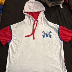 Spiderman cropped short sleeved hoodie 