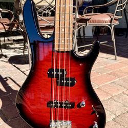 Washburn XB-102 4-String Bass Guitar  Quilt Maple Top – See-Thru Black Cherry Sunburst