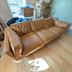 Article Timber leather  sofa